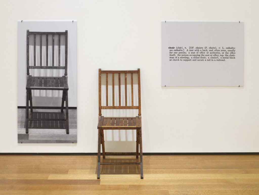One and three chairs, Joseph Kosuth, 1965.
